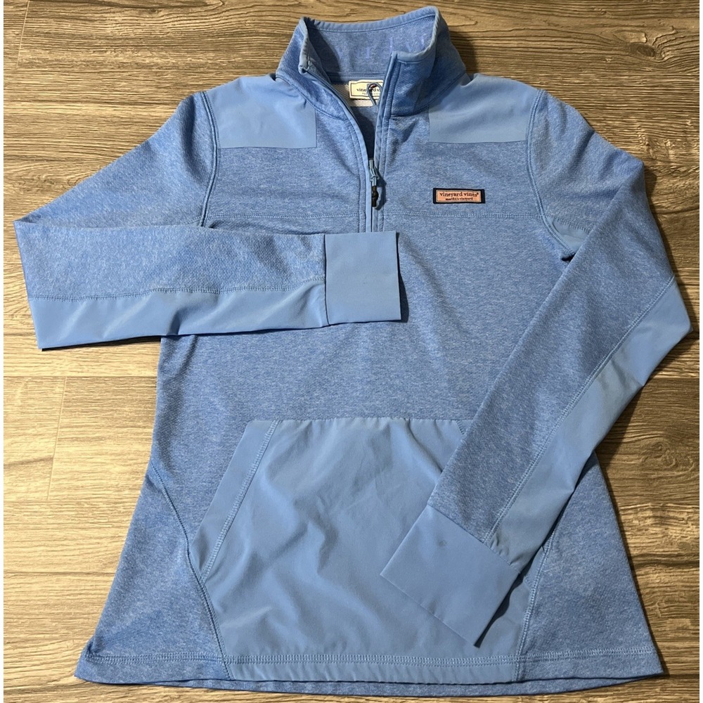 Vineyard Vines Women's Performance Kanga Pocket Shep Pullover Shirt Sky Blue XXS - Picture 4 of 12